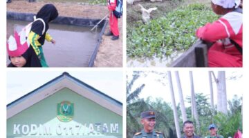 Puluhan Siswa Siswi SD Negeri Paya Rahat Laksanakan Agrowisata Ke Kompi Produksi Kodim 0117/Aceh Tamiang