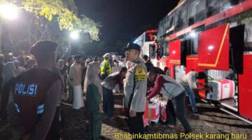 Personil Polres Aceh Tamiang Laksanakan Pengamanan Kepulangan Jamaah Haji di Kabupaten Aceh Tamiang
