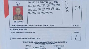 PEMILIHAN DATOK PENGHULU DESA BENTENG ANYAR, EDI SAPUTRA MENANG PILIHAN