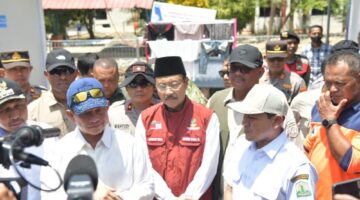 Wagub Aceh Dampingi Mendagri dan Mensos Tinjau Huntara Korban Bencana di Pidie Jaya