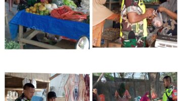 Untuk Mengetahui Harga Bahan Pokok, Babinsa Cek Harga Sembako Di Pasar Pagi