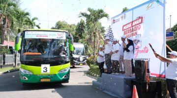 Mudik Aman Berbagi Harapan” PTPN 1 Regional 1 Lepas Tiga Bus Mudik Gratis