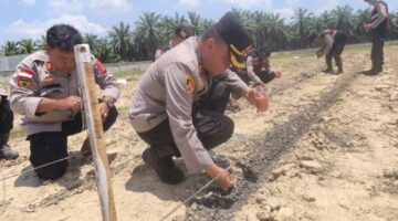 Kapolres Aceh Tamiang Manfaatkan Lumpur Sisa Banjir Untuk Mendukung Ketahanan Pangan
