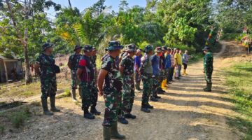 Pembangunan Ini Ladang Pahala’ – Pelda Selamat Pimpin Apel Satgas TMMD di Sekerak