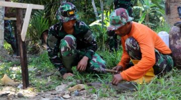 Satgas TMMD Reg ke-128 Lanjutkan Pembangunan RTLH, Fokus Perakitan Tulangan Besi