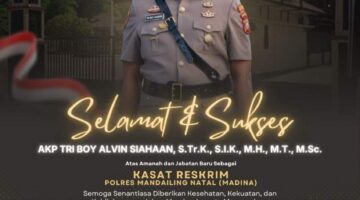 Maruli Siahaan Doakan Anak Ketiganya AKP Tri Boy Alvin Siahaan Jadi Penegak Hukum Humanis saat menjabat Kasat Reskrim Polres Madina