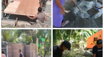 Empat Sasaran Fisik Dikebut TMMD 128: Satgas & Warga Suka Makmur Pasang Mal Beton Hingga Aduk Harapan MCK
