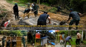 TMMD 128 Aceh Tamiang Gaspol! Gorong-Gorong Dikebut, Sumur Bor Sudah Mengalir untuk Warga
