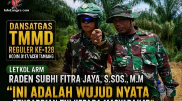 Pastikan Progres On Track, Dansatgas TMMD 128 Kodim 0117/Aceh Tamiang Tinjau Langsung Sasaran Fisik