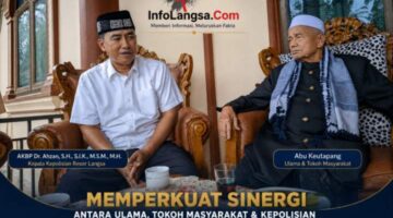 Pererat Silaturahmi dengan Ulama, Kapolres Lhokseumawe Serahkan Bantuan Sembako kepada Abu Keutapang