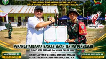 TMMD Satukan Langkah, Kodim 0117 Aceh Tamiang Bangun 12 Km Jalan di Desa Sulum