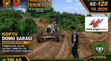 Anggota Satgas TMMD Sigap Awasi Alat Berat Demi Kelancaran Pembangunan Jalan TMMD