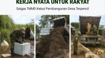TMMD 128 Aceh Tamiang Gaspol: Lepas Bekisting Gorong-Gorong, Droping Sirtu Diawasi, Material Plat Beton Terus Disuplai