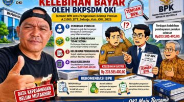 ASN Pensiun Masih Digaji, BKPSDM OKI Disorot atas Temuan BPK