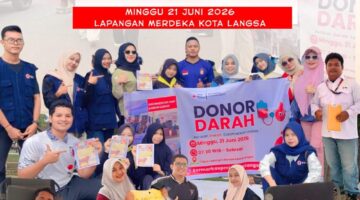 KSR Markas PMI Langsa Ajak Warga Donor Darah Saat CFD Lapangan Merdeka