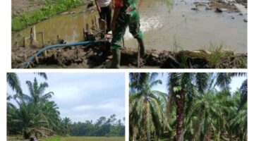 Jaga Tersedia Air Babinsa 08 Rantau Dampingi Pok Tani Gemah Ripah Airi Sawah
