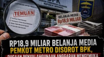 BPK Temukan Indikasi Masalah dalam Belanja Media Rp18,9 Miliar Pemkot Metro, 76 Transaksi Jadi Sorotan