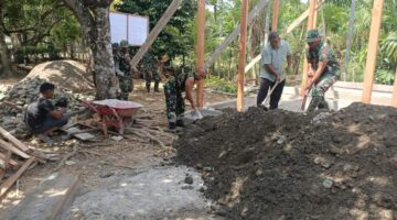 Percepat Hunian Layak, Satgas TMMD ke-129 Kodim 0102/Pidie Salurkan Material Pasir ke Desa Lhok Panah