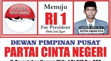 DPP Partai Cinta Negeri Deklarasikan Samsuri sebagai Capres RI 2029, Beri Kewenangan Penuh Menentukan Cawapres