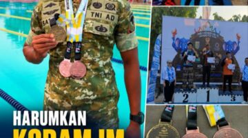 Prajurit Yonarhanud 5/CSBY KODAM IM Raih 3 Medali di Kejuaraan Nasional Piala Kemenpora RI Swimming Championship 2026