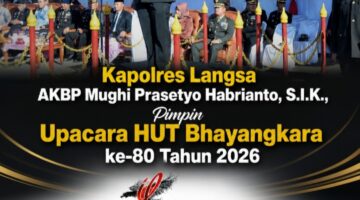 Khidmat, Polres Langsa Gelar Upacara HUT Bhayangkara Ke-80