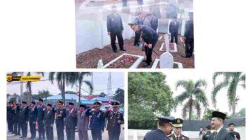 Kapolres Aceh Tamiang Hadiri Ziarah Makam dan Tabur Bunga Peringati HUT RI ke-81