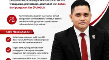 Iskandar Midsen Minta BPN Aceh Timur Transparan dan Bebas Dari Dugaan Pungli.