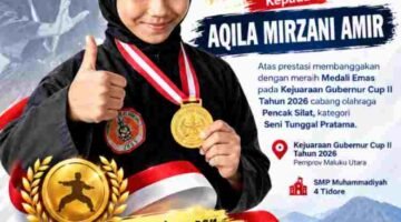 Dari Bireuen ke Tidore: Aqila Mirzani Amir Raih Emas Gubernur Cup II Maluku Utara