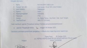 Dua Tahun Diduga Kuasai Kebun Kopi dan Rumah Warga, Kades Tingkem Benyer Dilaporkan ke Polisi