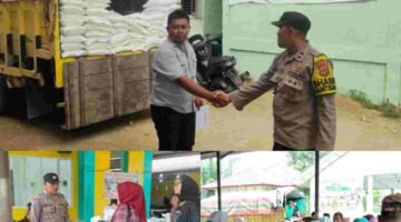 Personil Polsek Kejuruan Muda Laksanakan Pengamanan Penyaluran Bantuan Pangan oleh Pemerintah