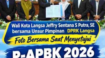 Sinergi Eksekutif-Legislatif Wali Kota Langsa dan DPRK Langsa sepakat tetapkan P-APBK 2026 menjadi Qanun.