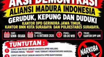 AMI Gelar Aksi Demonstrasi, Desak Penegakan Hukum Atas Penyalahgunaan Narkotika Yang Melibatkan 3 Anggota DPRD Dari Partai GERINDRA