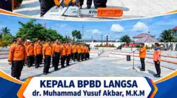 Personel Tegak Lurus, Kepala BPBD Langsa Pimpin Apel Kesiapsiagaan Bencana