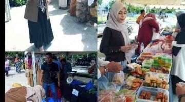 Puluhan Warga Memadati Area RTH Memeriahkan Roadshow Pasar Tani Aceh.