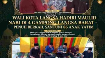 Penuh Berkah! Wali Kota Langsa Jeffry Sentana Hadiri Maulid di 4 Gampong Langsa Barat, Santuni 86 Anak Yatim