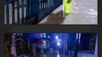 Diguyur Hujan Deras, 10 Rumah Warga Terendam Banjir, POLSEK Kuala Simpang Turun Langsung Pantau Kondisi Warga