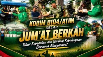 Kodim 0104/Atim Gelar Jum’at Berkah, Tebar Kepedulian dan Berbagi Kebahagiaan Bersama Masyarakat”