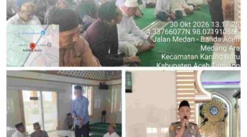 Temu Ramah dan Penyampaian Pesan-pesan KAMTIBMAS Kepada Masyarakat Ba’da Shalat Jumat Di Masjid NURUT TAQWA Kampung Medang Ara Dalam Rangka Jumat Keliling