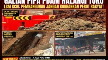 Galian Pipa PDAM Halangi Toko, LSM KCBI: Pembangunan Jangan Korbankan Perut Rakyat!